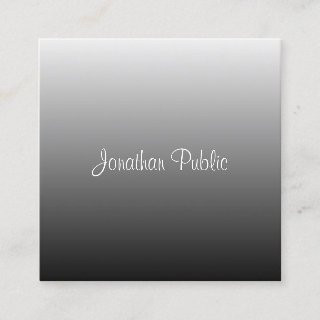 Modern Handwritten Script Name Elegant Template Square Business Card (Front)