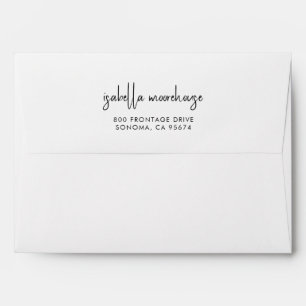 Modern Handwritten Script Name Return Address Envelope