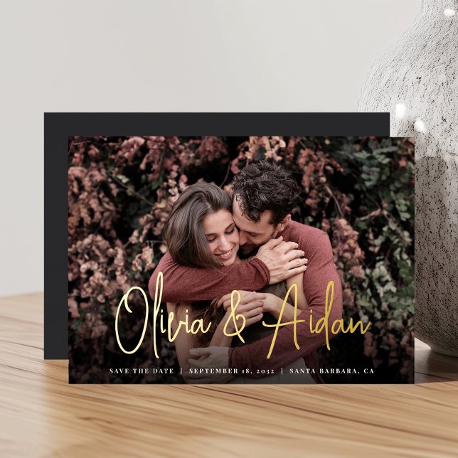 Modern Handwritten Script Photo Save the Date (Creator Uploaded)