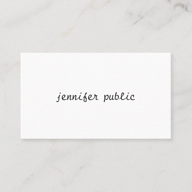 Modern Handwritten Script Template Elegant Simple Business Card (Front)
