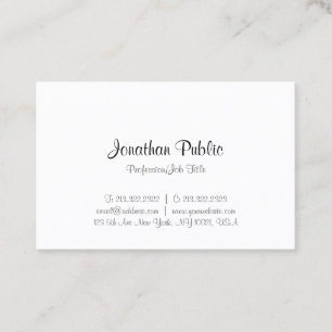 Modern Handwritten Script Text Minimalist Template Business Card