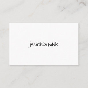 Modern Handwritten Script Text Professional Simple Business Card