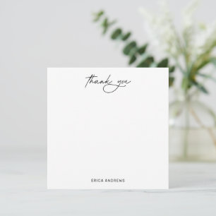 Modern Handwritten Script Thank You Flat Card
