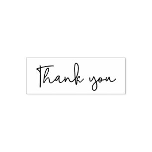 Modern handwritten script "Thank you" text Self-inking Stamp
