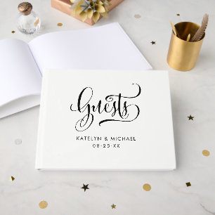 Modern Handwritten Script Wedding Guest Book