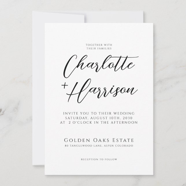 Modern Handwritten Script Wedding Invitation (Front)