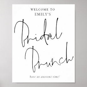 Modern Handwritten Script Welcome to Bridal Brunch Poster