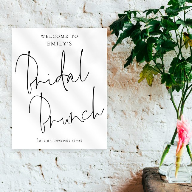 Modern Handwritten Script Welcome to Bridal Brunch Poster (Creator Uploaded)