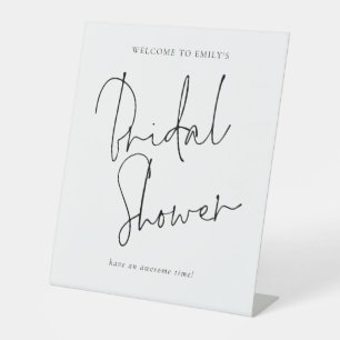 Modern Handwritten Script Welcome to Bridal Shower Pedestal Sign