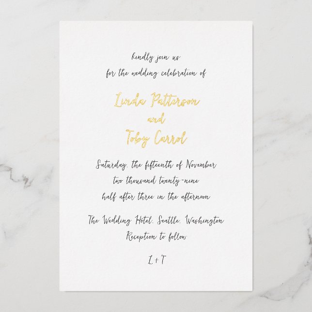 Modern Handwritten Simple Wedding (Front)