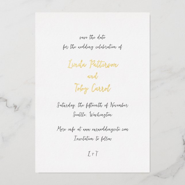 Modern Handwritten Simple Wedding Save the Date (Front)