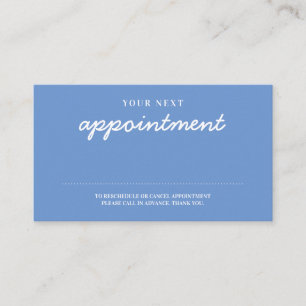 Modern Handwritten Stylish Blue Reminder Appointment Card