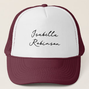 Modern Handwritten Stylish Employee Name Trucker Hat