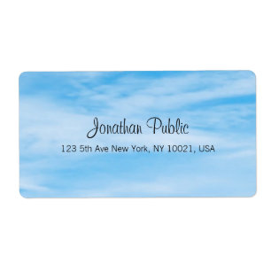 Modern Handwritten Template Trendy Blue Sky Clouds