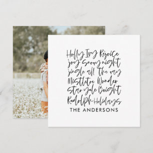 Modern Handwritten typography Holiday Photo Cards