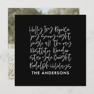 Modern Handwritten typography Holiday Photo Cards
