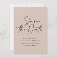 Modern handwritten typography wedding announcement