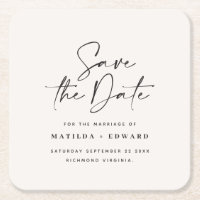 Modern handwritten typography wedding announcement