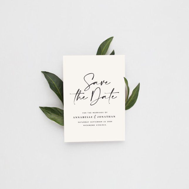 Modern handwritten typography wedding black white  postcard (Creator Uploaded)