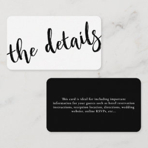 Modern Handwritten Wedding Details Website Info Enclosure Card
