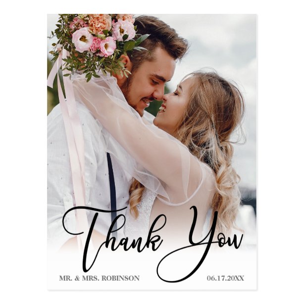 Wedding Thank You Postcards | Zazzle NZ