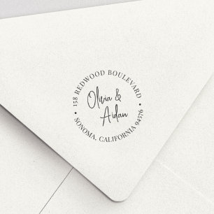 Modern Handwritten Wedding Return Address Self-inking Stamp