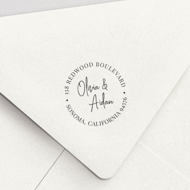Modern Handwritten Wedding Return Address Self-inking Stamp (Creator Uploaded)