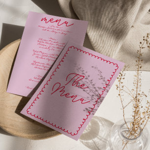 Modern Handwritten Whimsical Retro Wedding Menu
