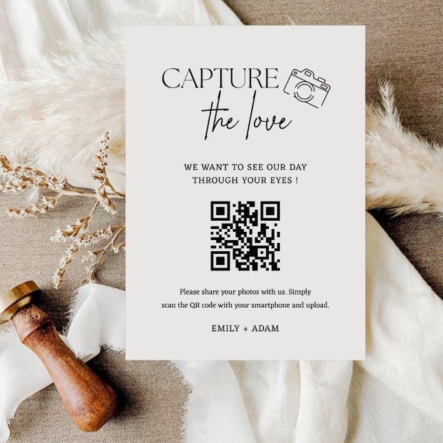 Modern Handwritting Capture The Love QR code  Enclosure Card (Creator Uploaded)