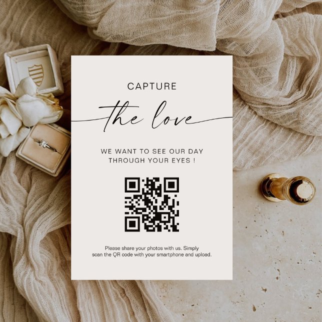 Modern Handwritting Capture The Love QR code  Enclosure Card (Creator Uploaded)