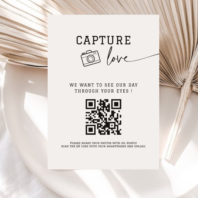 Modern Handwritting Capture The Love QR code  Enclosure Card (Creator Uploaded)