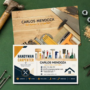 Modern Handyman Business Professional Carpenter  Card