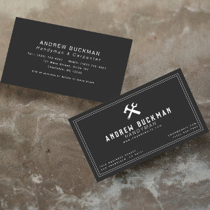 Modern Handyman Carpentry Home Improvement Business Card