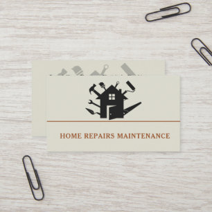 Modern handyman construction custom logo business card