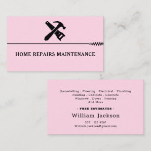Modern handyman construction custom logo business card
