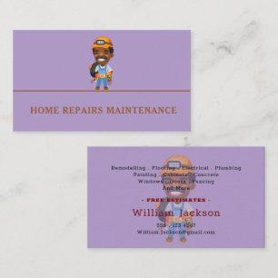 Modern handyman construction custom logo business card