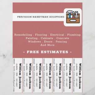 Modern handyman construction custom logo flyer