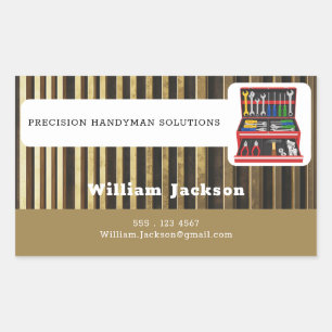 Modern handyman construction custom logo rectangular sticker