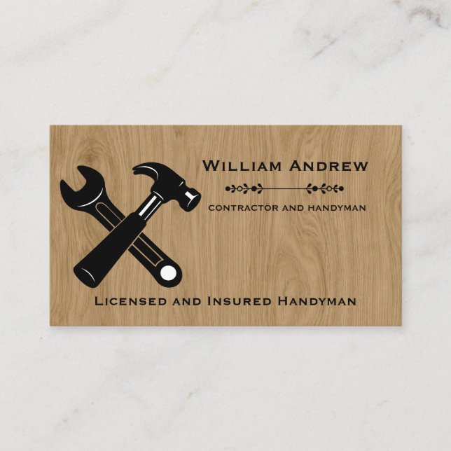 Modern Handyman Tools Business Card (Front)