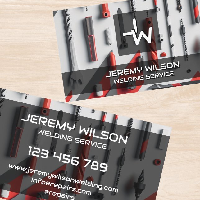 Modern Handyman Woodworker Carpenter Construction Business Card (Creator Uploaded)
