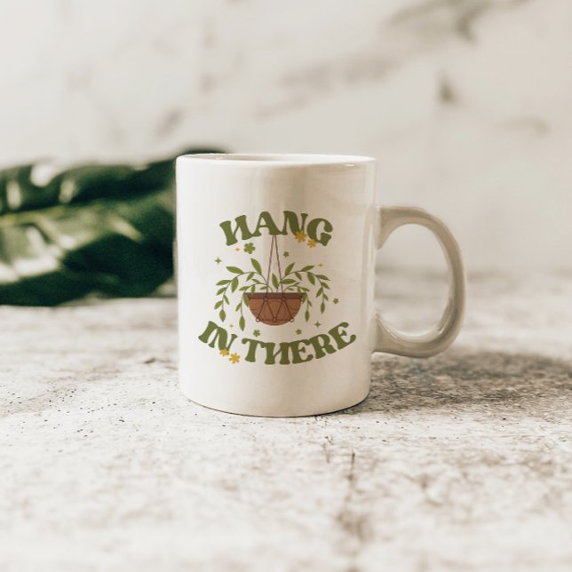 Modern 'Hang in There' Botanical Positivity Quote  Coffee Mug (Creator Uploaded)
