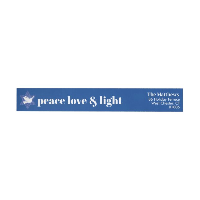 Modern Hanukkah Blue & White Wrap Around Label (Individual)