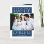 Modern Hanukkah | Photo Holiday Card<br><div class="desc">This fun,  simple photo Hanukkah greeting card features modern typography and a blue and white colour scheme.  The colours can be customised,  if desired.</div>