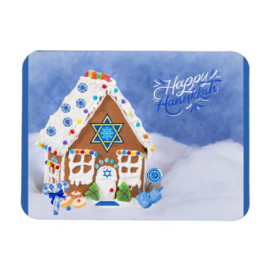 Modern Hanukkah Star of David Gingerbread House Magnet