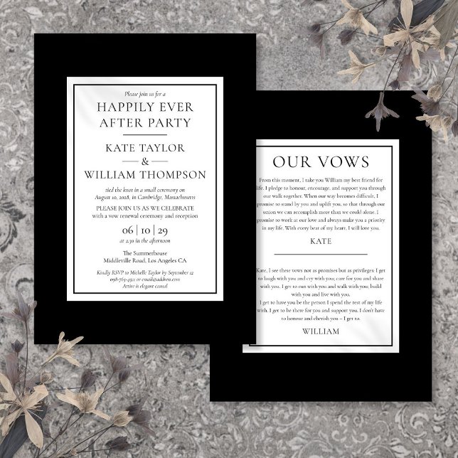 Modern Happily Ever After Party Wedding Vows Invitation (Modern Happily Ever After Party Wedding Vows Invitation)