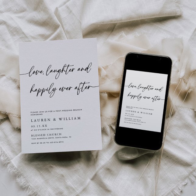 Modern Happily Ever After Post Wedding Brunch Invitation (Creator Uploaded)