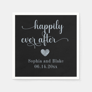 Modern Happily Ever After Wedding Napkins
