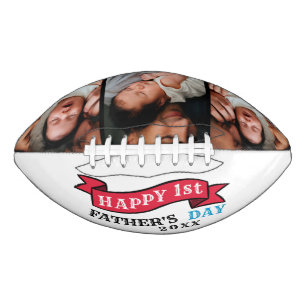 Modern Happy 1st Fathers Day Photo Collage Football