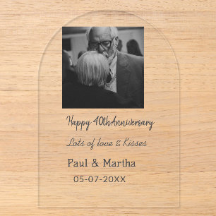 Modern happy 40th anniversary add name date photo acrylic invitations