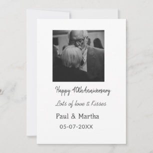 Modern happy 40th anniversary add name date photo invitation
